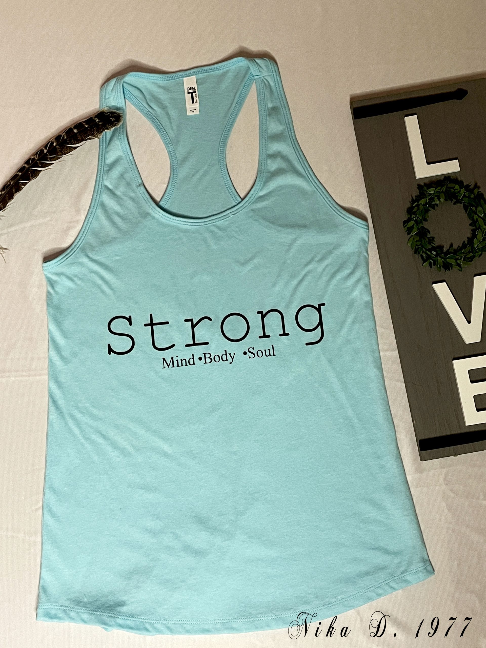 Women's Racerback Tank Top "Strong"